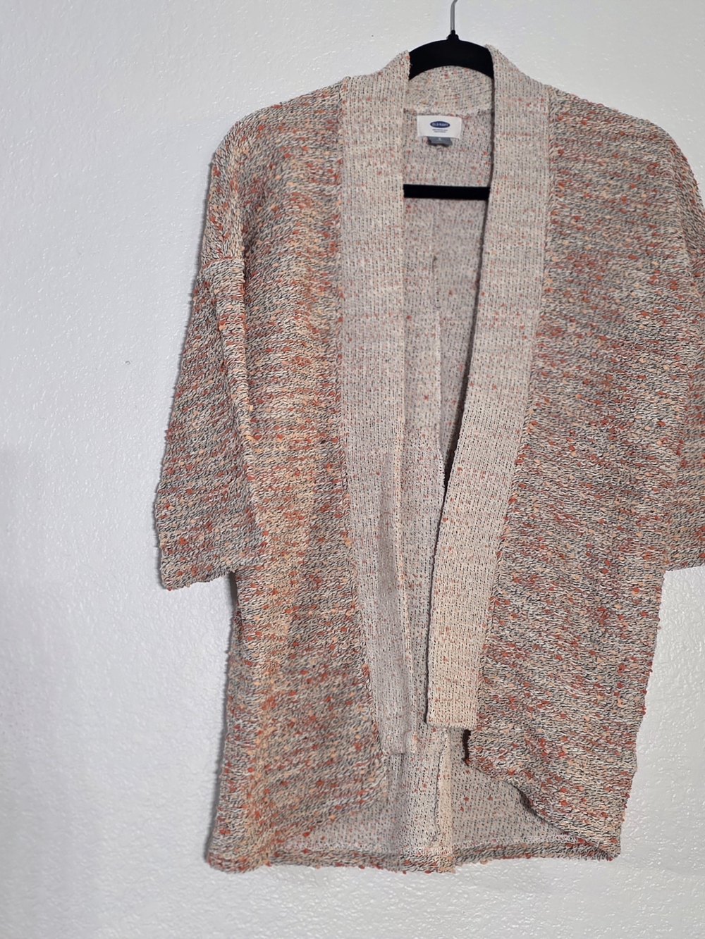 Old Navy Multicolor Peach-Tone Open-Front Knit Cardigan